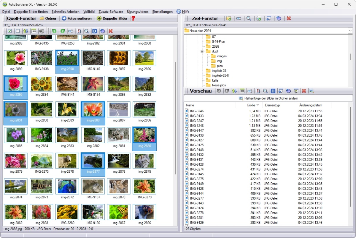 Programm zum Fotos Sortieren